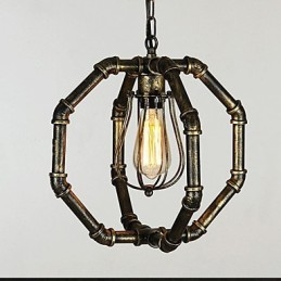 Lampadario country rustico vintage bronzo a 3 luci E26/E27