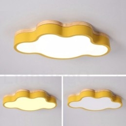 Plafoniera Macaron multicolore moderna contemporanea in acciaio e legno, altezza 7 cm