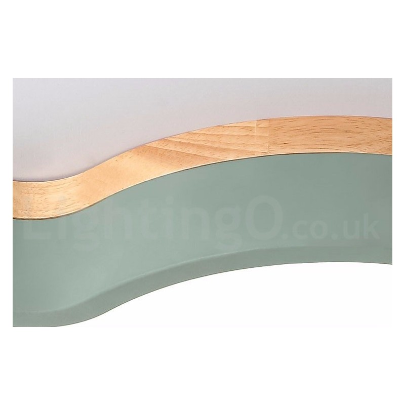 Plafoniera Macaron multicolore moderna contemporanea in acciaio e legno, altezza 7 cm