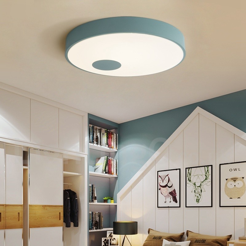 Plafoniera moderna contemporanea in acciaio e acrilico Ø 38 cm H 6 cm 2 lampadine