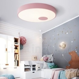Plafoniera moderna contemporanea in acciaio e acrilico Ø 38 cm H 6 cm 2 lampadine