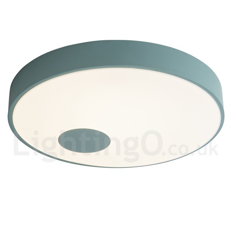 Plafoniera moderna contemporanea in acciaio e acrilico Ø 38 cm H 6 cm 2 lampadine