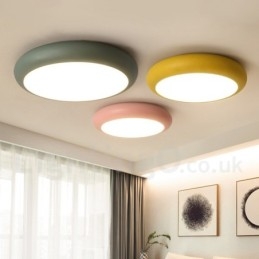 Plafoniera moderna contemporanea in acciaio e acrilico Ø 35 cm H 6 cm 2 lampadine