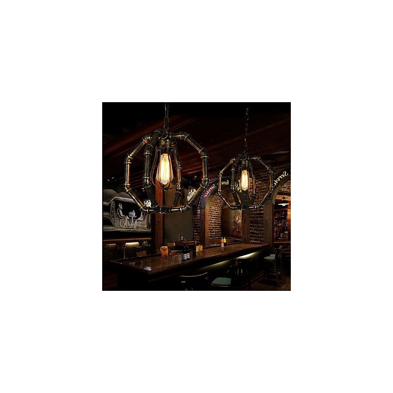 Lampadario country rustico vintage bronzo a 3 luci E26/E27