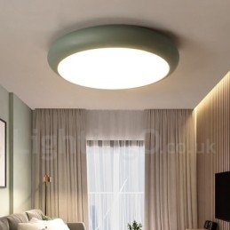 Plafoniera moderna contemporanea in acciaio e acrilico Ø 35 cm H 6 cm 2 lampadine