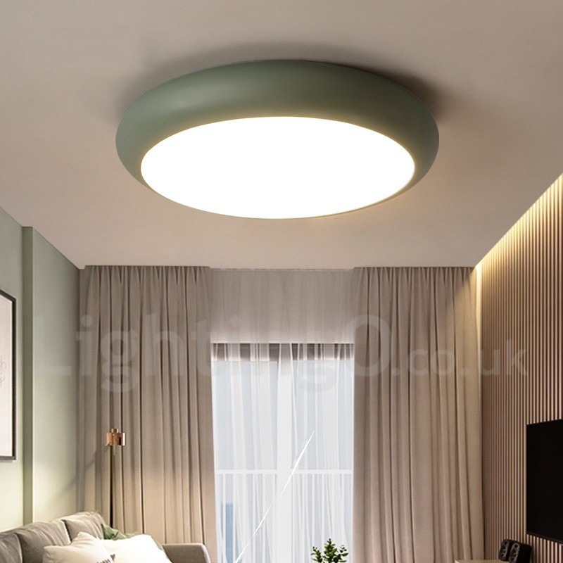 Plafoniera moderna contemporanea in acciaio e acrilico Ø 35 cm H 6 cm 2 lampadine