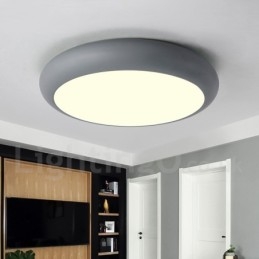 Plafoniera moderna contemporanea in acciaio e acrilico Ø 35 cm H 6 cm 2 lampadine