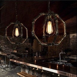 Lampadario country rustico vintage bronzo a 3 luci E26/E27