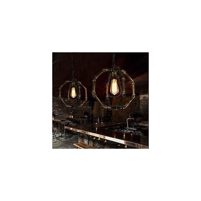 Lampadario country rustico vintage bronzo a 3 luci E26/E27