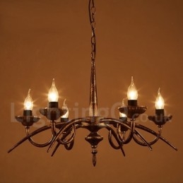 Lampadario a sospensione industriale in acciaio 6 lampadine E24 Ø 62 cm H 42 cm