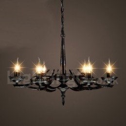 Lampadario a sospensione industriale in acciaio 6 lampadine E24 Ø 64 cm H 42 cm