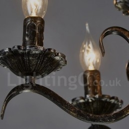 Lampadario a sospensione industriale in acciaio 6 lampadine E24 Ø 60 cm H 40 cm