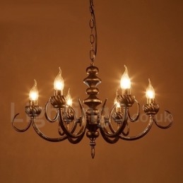 Lampadario a sospensione industriale in acciaio 6 lampadine E24 Ø62 cm H38 cm
