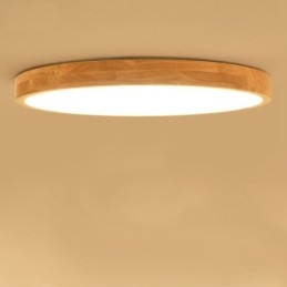 Plafoniera rotonda in legno e acrilico ultra sottile, stile nordico