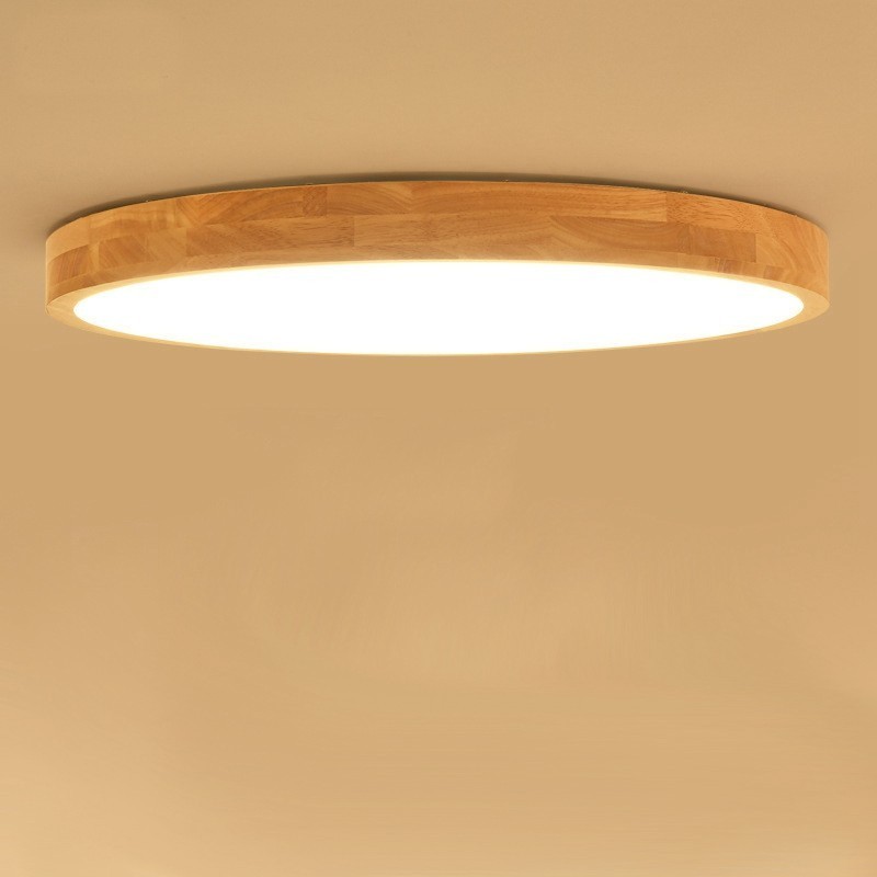 Plafoniera rotonda in legno e acrilico ultra sottile, stile nordico