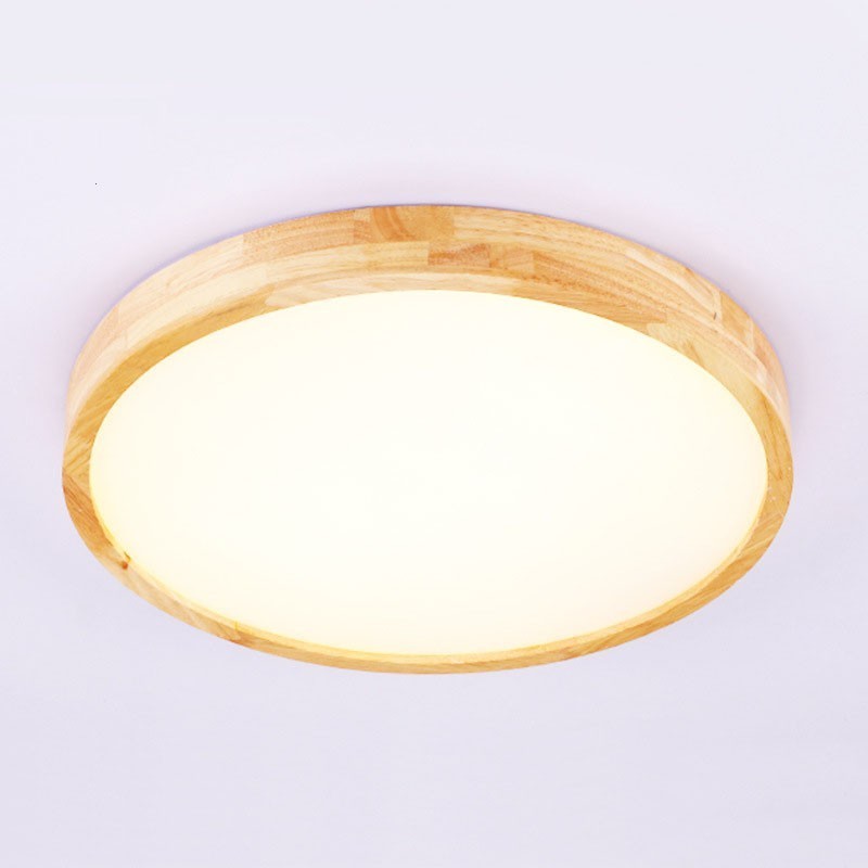 Plafoniera rotonda in legno e acrilico ultra sottile, stile nordico
