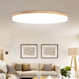 Plafoniera rotonda nordica in legno massello e acrilico ultra sottile