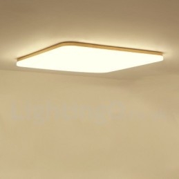 Plafoniera quadrata ultra sottile in legno massello e acrilico