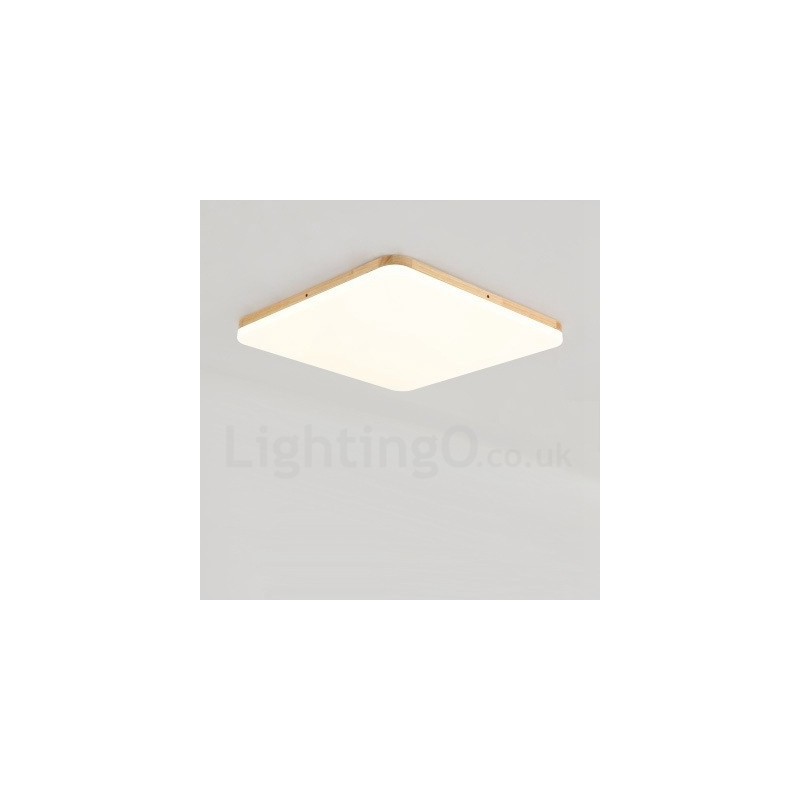 Plafoniera quadrata ultra sottile in legno massello e acrilico