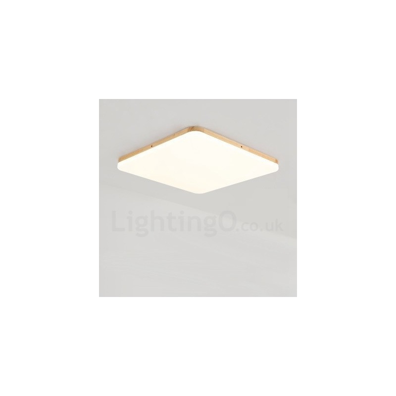 Plafoniera quadrata ultra sottile in legno massello e acrilico