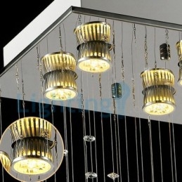Lampadario a sospensione moderno in cristallo a goccia 100x40x60 cm 11x3 W