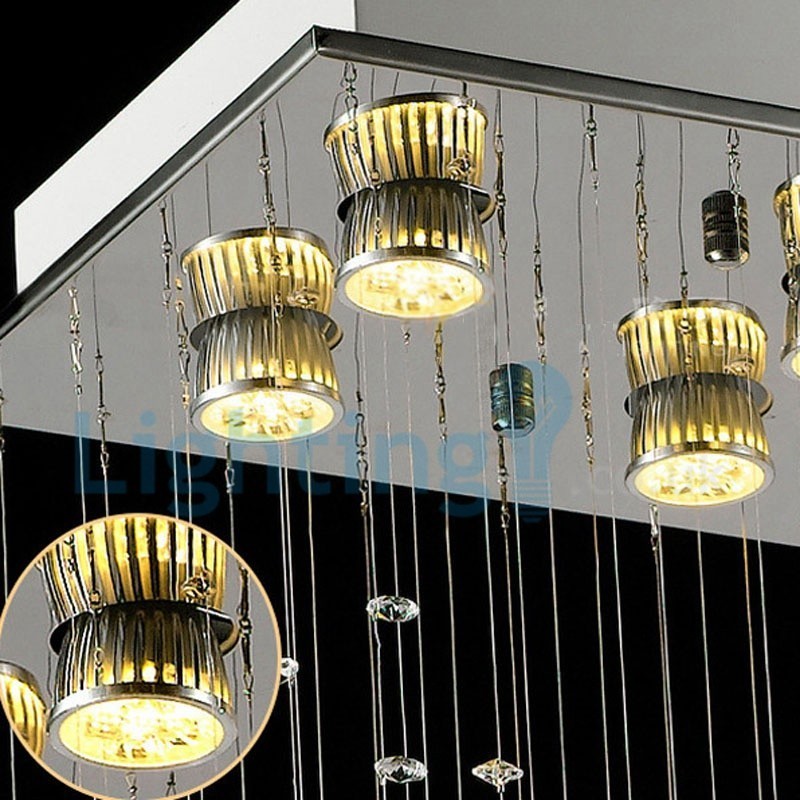 Lampadario a sospensione moderno in cristallo a goccia 100x40x60 cm 11x3 W