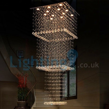 Lampadario moderno a sospensione in cristallo a goccia 80 cm 12 luci LED