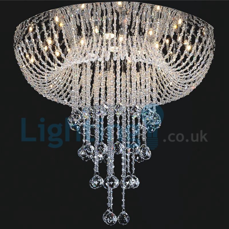 Lampadario a sospensione moderno in cristallo a goccia 60 x 60 x 76 cm LED