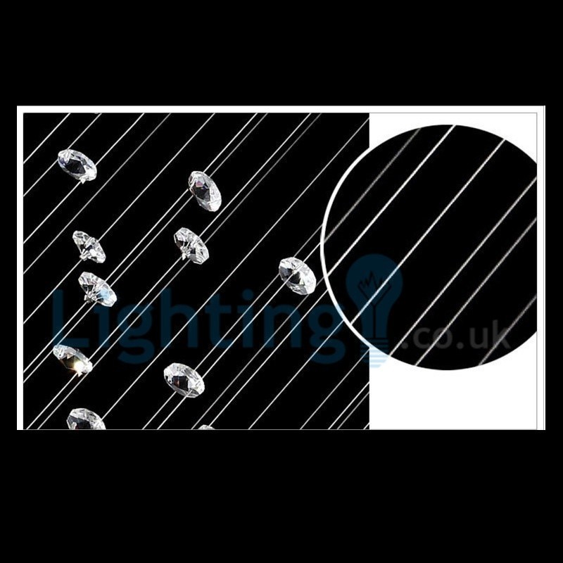 Lampadario a sospensione moderno in cristallo a goccia 60 x 60 x 76 cm LED