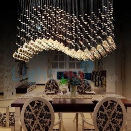Lampadario a sospensione in cristallo a goccia moderno 80 x 30 x 70 cm LED 8x3 W