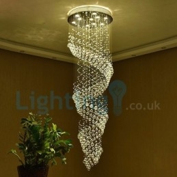 Lampadario moderno contemporaneo a sospensione con gocce di cristallo 60 x 60 x 200 cm
