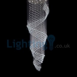 Lampadario moderno contemporaneo a sospensione con gocce di cristallo 60 x 60 x 200 cm