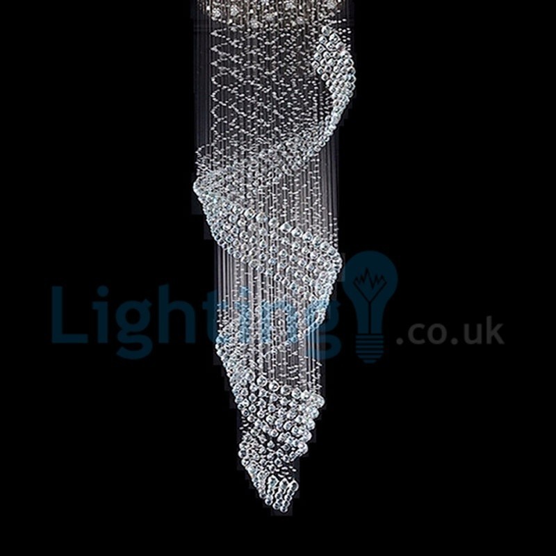 Lampadario moderno contemporaneo a sospensione con gocce di cristallo 60 x 60 x 200 cm
