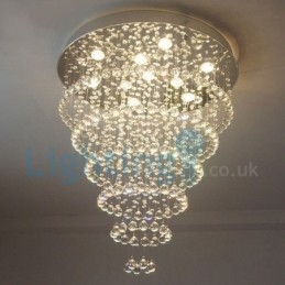 Lampadario a sospensione moderno contemporaneo in cristallo a goccia 80 x 80 x 80 cm
