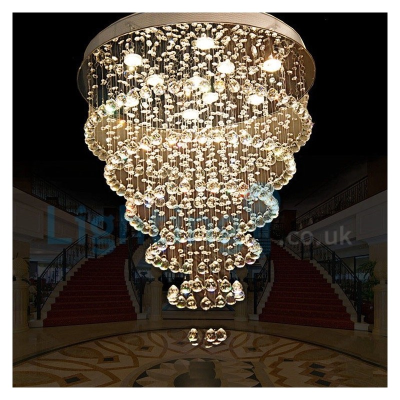Lampadario a sospensione moderno contemporaneo in cristallo a goccia 80 x 80 x 80 cm