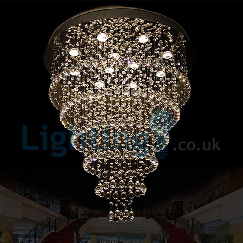 Lampadario a sospensione moderno contemporaneo in cristallo a goccia 80 x 80 x 80 cm