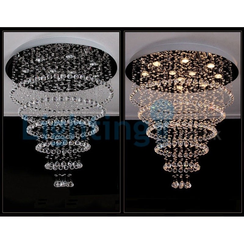 Lampadario a sospensione moderno contemporaneo in cristallo a goccia 80 x 80 x 80 cm