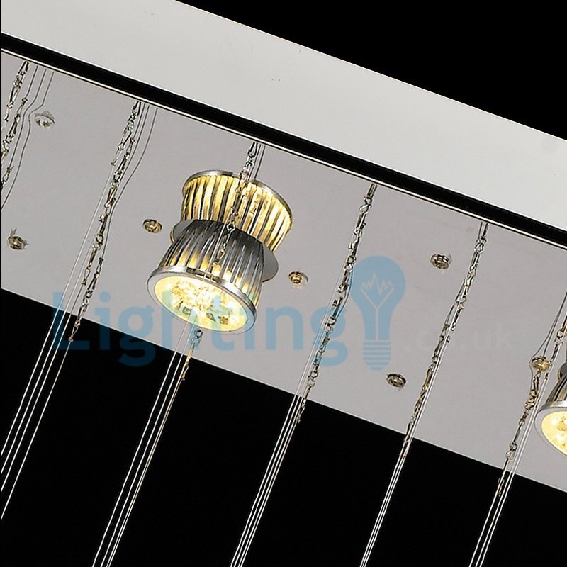 Lampadario a sospensione moderno in cristallo a goccia 100x20x100 cm 6 luci LED