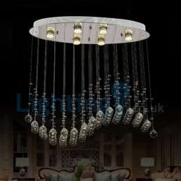 Lampadario a sospensione moderno in cristallo a goccia 75x25x60 cm 6 luci LED