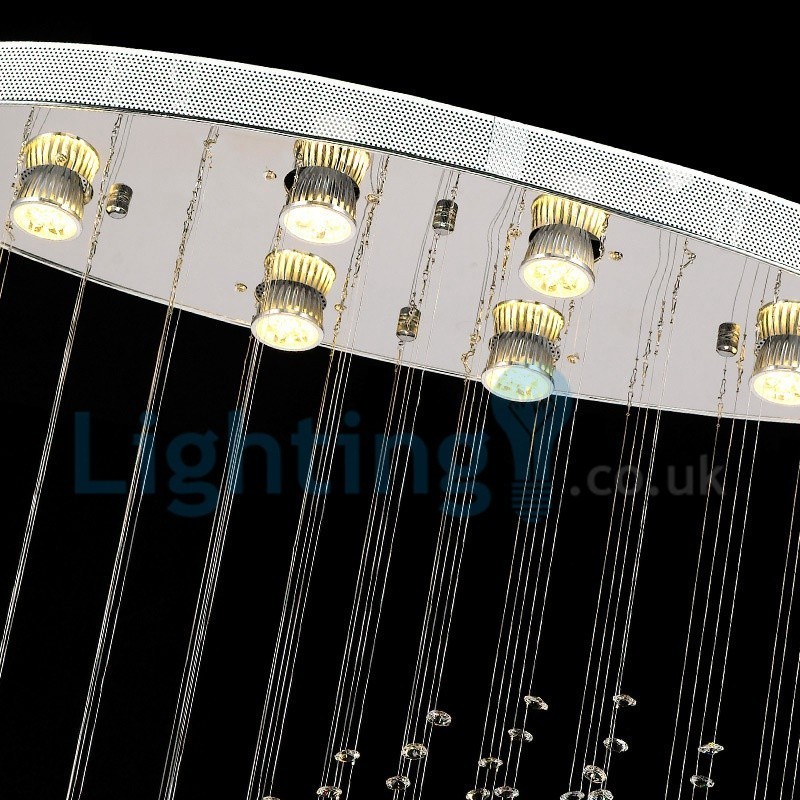 Lampadario a sospensione moderno in cristallo a goccia 75x25x60 cm 6 luci LED
