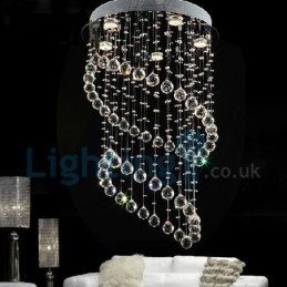 Lampadario a sospensione moderno in cristallo a goccia 50x50x80 cm, 5 LED