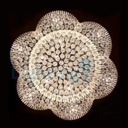 Lampadario a sospensione moderno con gocce di cristallo 100x100x42 cm 15 LED