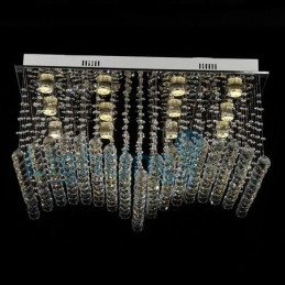 Lampadario moderno a sospensione con gocce di cristallo 80x60x40 cm 12 LED