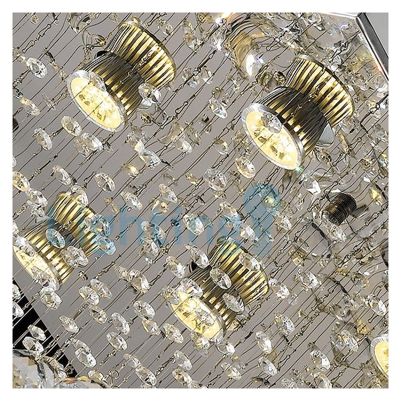 Lampadario moderno a sospensione con gocce di cristallo 80x60x40 cm 12 LED