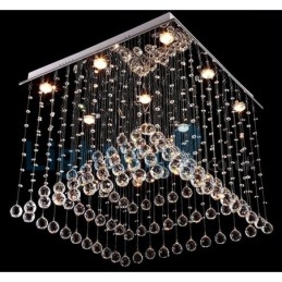 Lampadario a sospensione moderno in cristallo a goccia, 9 LED, 60×60×50 cm
