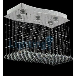 Lampadario a sospensione moderno in cristallo a goccia 5 luci LED 65x35x50 cm