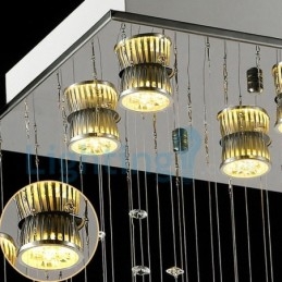 Lampadario a sospensione moderno in cristallo a goccia 5 luci LED 65x35x50 cm