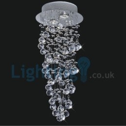 Lampadario a sospensione moderno in cristallo a goccia LED 2x3 W 25x25x60 cm