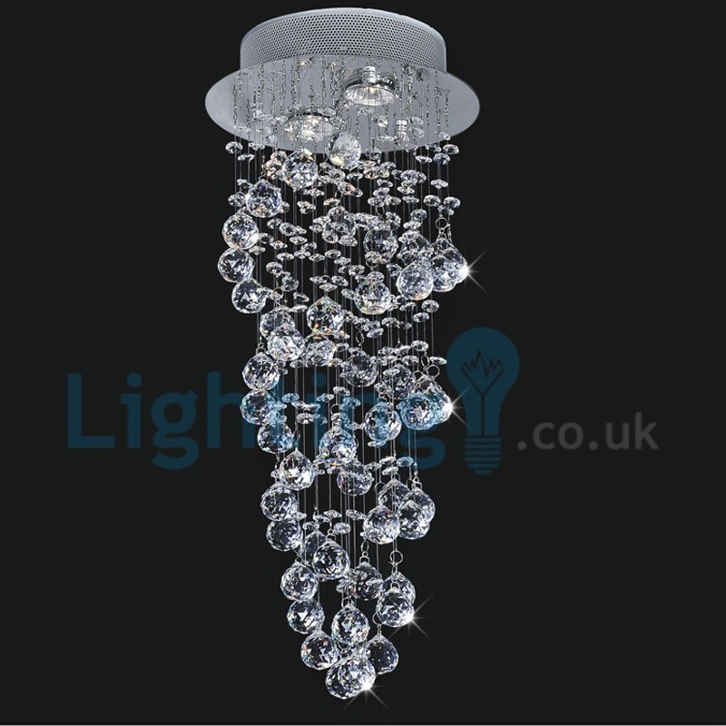 Lampadario a sospensione moderno in cristallo a goccia LED 2x3 W 25x25x60 cm