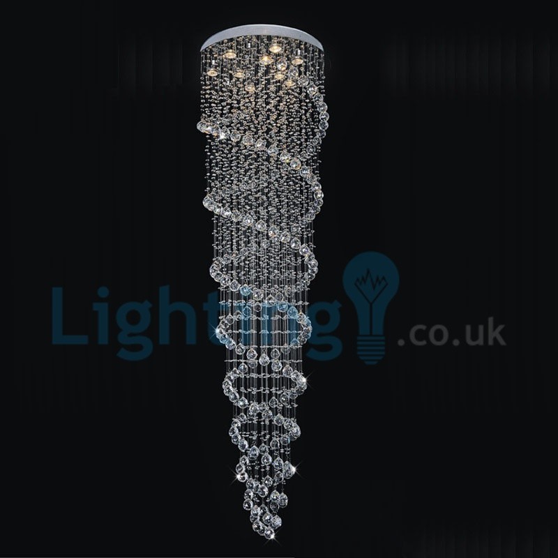 Lampadario a sospensione moderno in cristallo a goccia 9 luci LED 60 x 60 x 200 cm